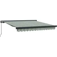 vidaXL Uitschuifbare luifel Groen en Wit 350 x 250 cm