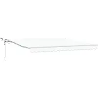 vidaXL Uitschuifbare zonnescherm, wit, 400 x 350 cm, polyester