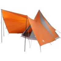 vidaXL Tipi Tent met dak Grijs en Oranje 510 x 690 x 330 cm taft