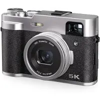 INF 5K digitale camera met camera's aan de voor- en achterzijde, zoeker, autofocus, anti-shake Black