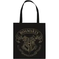 Harry Potter Linnen tas - Hogwarts Crest - zwart-beige | Maat Standard