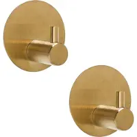 XIVADA Hannddoekhaakjes Roma - RVS - Zelfklevend - Goud - Set van 2