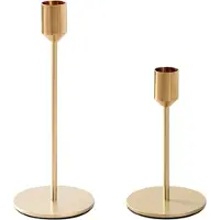 QUVIO Kandelaars - Set van 2 - Metaal - Goud