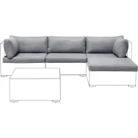 Beliani SANO II - Tuinkussenhoezen set - Lichtgrijs - Polyester