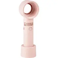 Lifetime Air Mini Ventilator Bladloos 3 Snelheden – Ventilator Bureau met USB Oplaadbaar – Tafelventilator Draagbaar – Mini Ventilator voor Op Reis – Staande Ventilator Compact – Roze