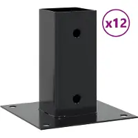 vidaXL Spokkels vierkant 12 st 61x61 mm gepoedercoat staal antraciet