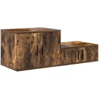 vidaXL Opbergkast 2 st Rook Eiken 108 x 41 x 40 cm Bewerkt hout