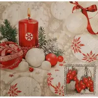 Daisy - Lunch servetten - Xmas gold candle centrepiece