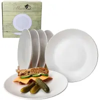 MamboCat Set van 6 platte dinerborden 27cm Wit Biata steengoed