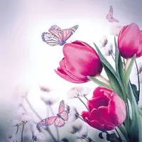 Ambiente - Lunch servetten - Butterfly & Tulips