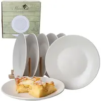 MamboCat Set van 6 dessertborden 21cm Wit Biata steengoed