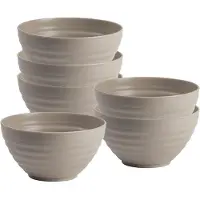 PlasticForte Soepkommen - 6x - D15 x H8 cm - taupe - kunststof - onbreekbaar - servies