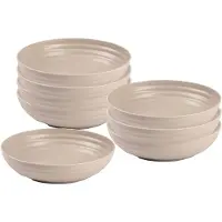 PlasticForte Soepkommen - 8x - D22 x H5.5 cm - taupe - kunststof - onbreekbaar - servies