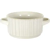 Home Deco Factory Soepkommen Florence - creme wit - 1x stuks - 14 x 7 cm - keramiek - soepkommetjes