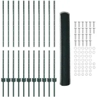 vidaXL zeshoekig gaasgek met palen 25 x 1,2 m PVC-Coated Staal Groen