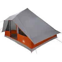 vidaXL Tipi Tent met dak Grijs en Oranje 364 x 281 x 257 cm taft