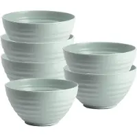 PlasticForte Soepkommen - 6x - D15 x H8 cm - groen - kunststof - onbreekbaar - servies