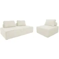 Sweeek - Set fauteuils voor modulaire 3-zits bank corduroy - lao