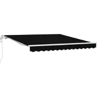 vidaXL Uitschuifbare luifel Zwart 350 x 250 cm Stof en Aluminium
