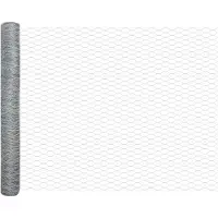 vidaXL Hexagon Hek 1,4 x 50 m Verzinkt staal zilver