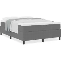 vidaXL Boxspring bed Lichtgrijs en wit 140 x 190 cm Corduroy stof