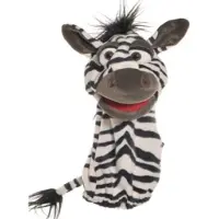 Living puppets handpop Zebra | handpop van 39 cm in zwart-wit met handschoenprincipe | geschikt voor kinderen en volwassenen | eenvoudig bespeelbaar en speels ontwerp