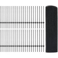 vidaXL gelast draadhek met palen 100 x 0,8 m PVC-Coated Staal Grijs