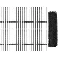vidaXL zeshoekig gaasgek met palen 100 x 0,5 m PVC-Coated Staal Grijs