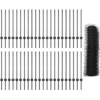 vidaXL Hexagonaal hek met paal 100 x 0,8 m PVC-Coated Staal Grijs Mesh
