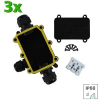 Lybardo 3 pack Lybardo Waterdichte IP68 3-weg connectoren voor 3-draads aansluiting draaddikte 5-9 mm T?V