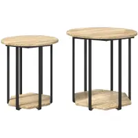 vidaXL Bijzettafelset 2 st Bruin 50 x 50 x 50,5 cm