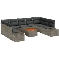 vidaXL Tuinbank Set 10 st Grijs