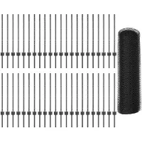 vidaXL zeshoekig gaasgek met palen 100 x 0,8 m PVC-Coated Staal Grijs