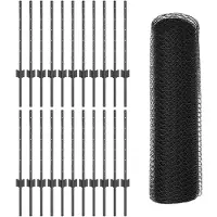 vidaXL zeshoekig gaasgek met palen 50 x 0,6 m PVC-Coated Staal Grijs
