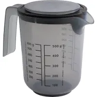 APS Germany Maatbeker - Maatkan met Afdekdeksel - Vaatwasserbestendig - Grijs - Ø 12,5 cm - 1 Liter