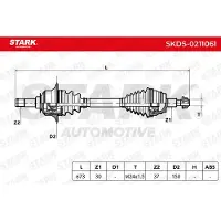 Stark SKDS-0211061 Aandrijfas
