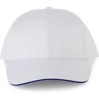 Kariban Contrasterende sandwichpet 6 panelen Oeko-Tex WKP145 - White / Navy - One size