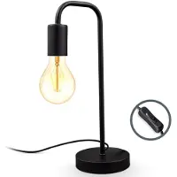 B.K.Licht Nachtlampje - met schakelaar, retro-stijl, maximaal 10W, E27 fitting, zwart