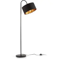 B.K.Licht - Vloerlamp - zwart gouden - h: 145cm - excl. E27 lichtbron