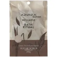 Azoza Ecohabit - Sugar Scrub - Green tea & Lemongrass | 1x 150g - Wellness and Bath Ritual | Bodyscrub - Peeling
