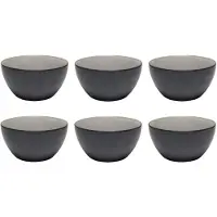 Cookinglife Kommen Nola Warm Grey – Ø 14 cm – 6 Stuks – Keramische Kommen met Reageerglazuur – Voor Ontbijt, Muesli of Salade – Stevig, Duurzaam en Vaatwasserbestendig