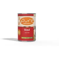 Pure - Kattennatvoer PUR Rund – 100% Rundvlees, 68% Vers Vlees – Natuurlijk & Graanvrij – 6x400g
