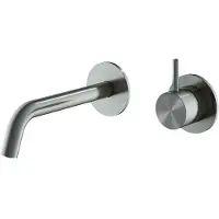 Hotbath Archie AR125 Afbouwdeel Voor Inbouw Wastafelkraan 20cm RVS 316 - Geborsteld Gunmetal PVD - RVS 316 - Kranen, Wastafelkranen, Inbouw