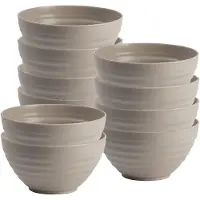 PlasticForte Soepkommen - 10x - D15 x H8 cm - taupe - kunststof - onbreekbaar - servies