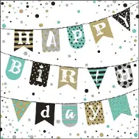 Ambiente Lunch Servetten - Birthday Garland Green
