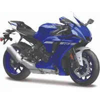 Maisto button yamaha yzf-r1 2021 motorfies schaal 1/18 - Blauw