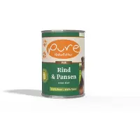 Pure -Natuurlijk Hondenvoer Rund met Pens – 71% Vers Vlees – Graanvrij – Voor Puppy, Volwassen en Senior – 6x400g