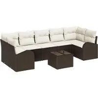 vidaXL Tuinbank Set 8 st Bruin poly rattan