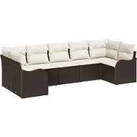 vidaXL Tuinbank Set Bruin poly rattan