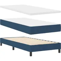 vidaXL Boxspring bed met hoofdeinde Blauw 200 x 200 cm Stof